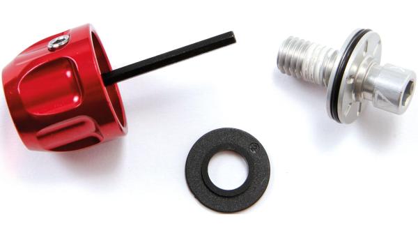 RockShox Einstellknopf  1 1/8" silber, rot