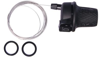Sturmey Archer Drehgriffschalter  XXL silber, schwarz Produktbild 1