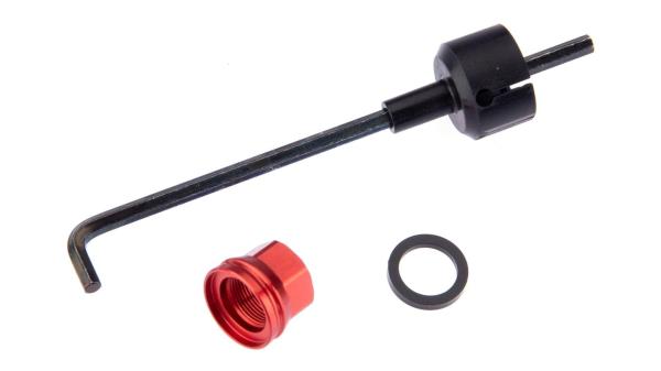 RockShox Einstellknopf  1 1/8" rot, schwarz