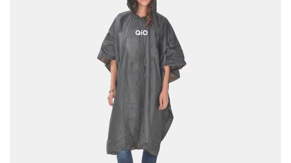 QIO Regenponcho  XXL schwarz, bunt