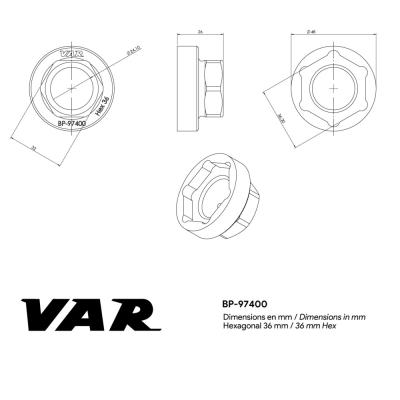 VAR Innenlagerwerkzeug BP-97400 YAMAHA PW-SE und PW-TE 36 mm Produktbild 1