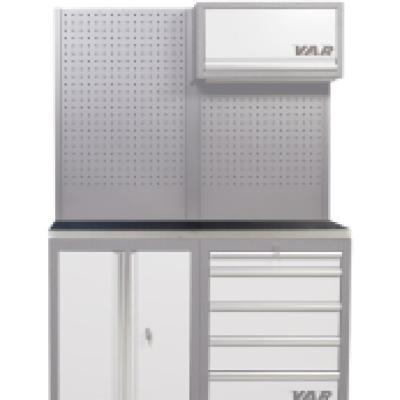 VAR Edelstahl-Arbeitsplatte MO-52013 f&uuml;r 2 Schr&auml;nke 1361 x 463 x 38 mm Produktbild 1