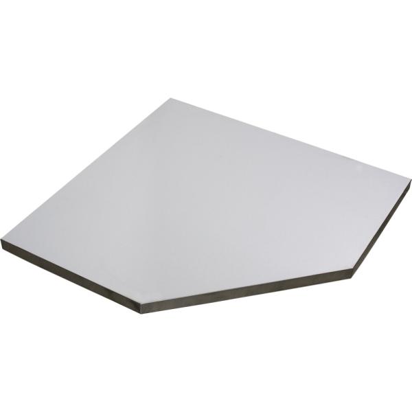 VAR Edelstahl-Arbeitsplatte MO-52016 f&uuml;r Eckschrank 865 x 865 x 38 mm