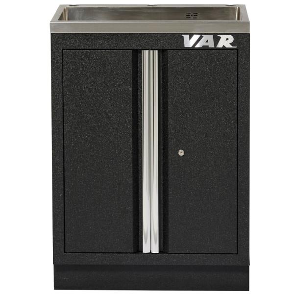 VAR Edelstahlsp&uuml;lschrank MO-52608 680 x 458 x 910 mm Black Edition