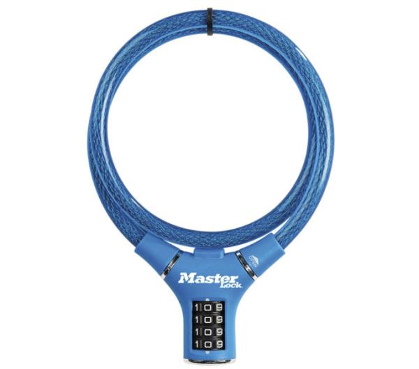 Master Lock Kabelschloss 8229 Blau 12 mm x 900 mm Zahlenkombination einstellbar