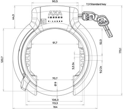 AXA AXA Rahmenschloss Kit Imenso XL RETR/ULC 130/Tasche Produktbild 1
