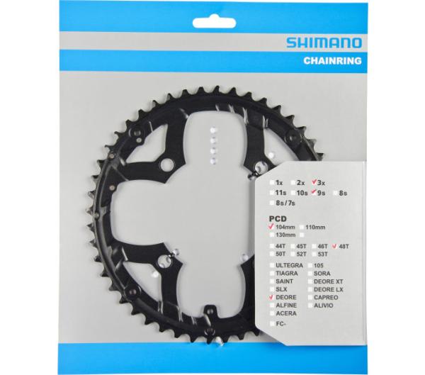 SHIMANO Kettenblatt DEORE FC-M590, FC-M591 48 Z&auml;hne f&uuml;r KSR