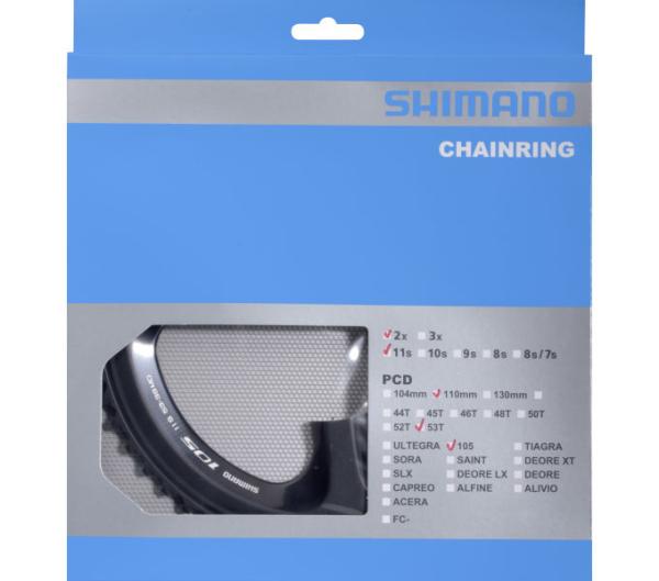 SHIMANO Kettenblatt 105 FC-5800 53 Z&auml;hne Schwarz