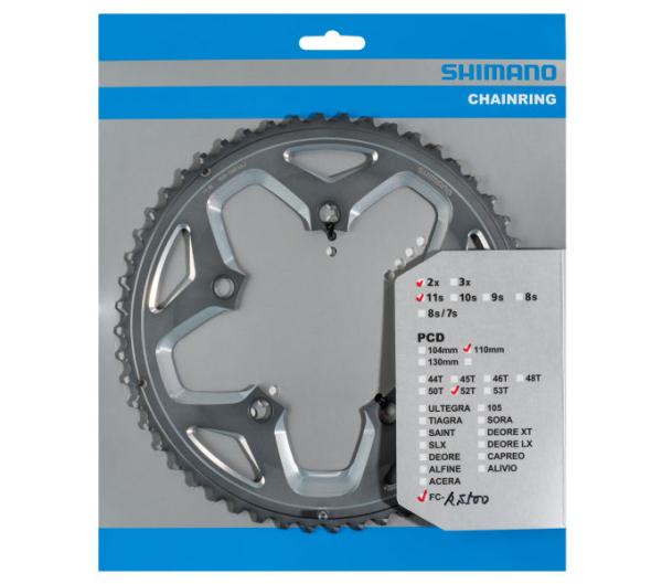 SHIMANO Kettenblatt FC-RS500 52 Z&auml;hne Silber